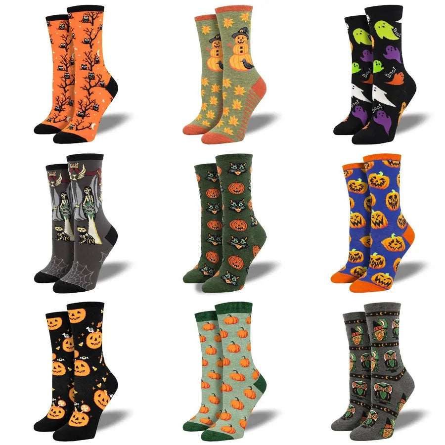 Halloween Cartoon Style Unisex Cartoon Cotton Crew Socks A Pair