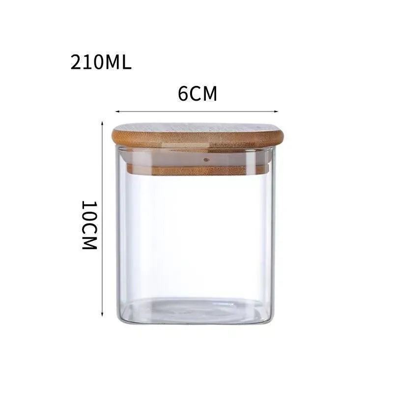 Simple Style Solid Color Glass Storage Container Box