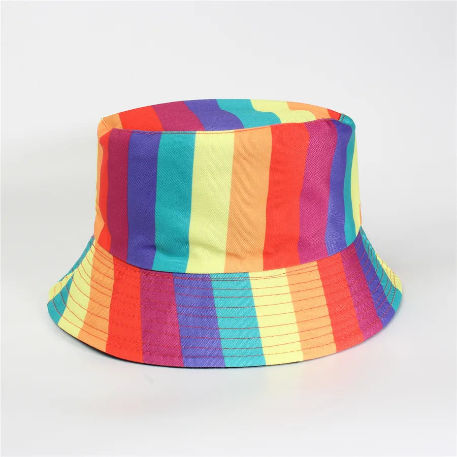 Double-Sided Fisherman Hat Women's Floral Print Sunshade Leaf Animal Cartoon Bucket Cap Spring Summer Elegant Casual Style