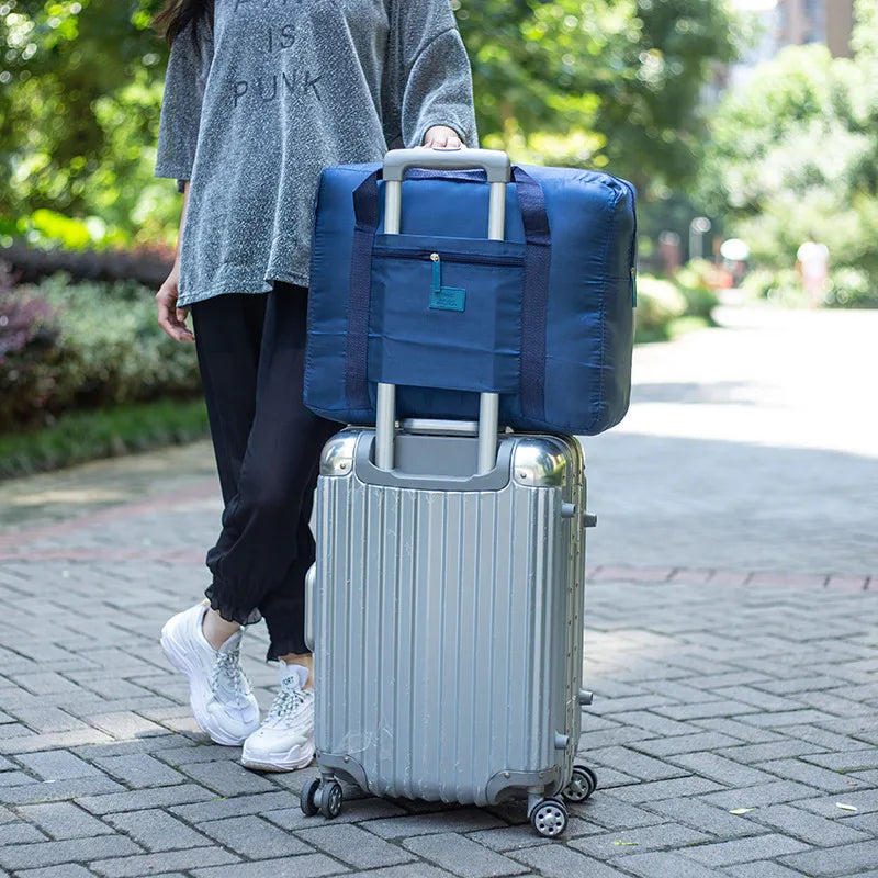 Factory direct New folding travel luggage trolley bag large capacity storage bag clothing shoes finishing bag