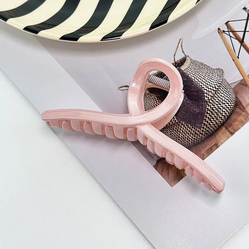 Thick Acrylic Hair Clips Cute Sweet Dopaamine Crown Grab Clips Shark Fin Sensation Solid Color Hair Clips For Women