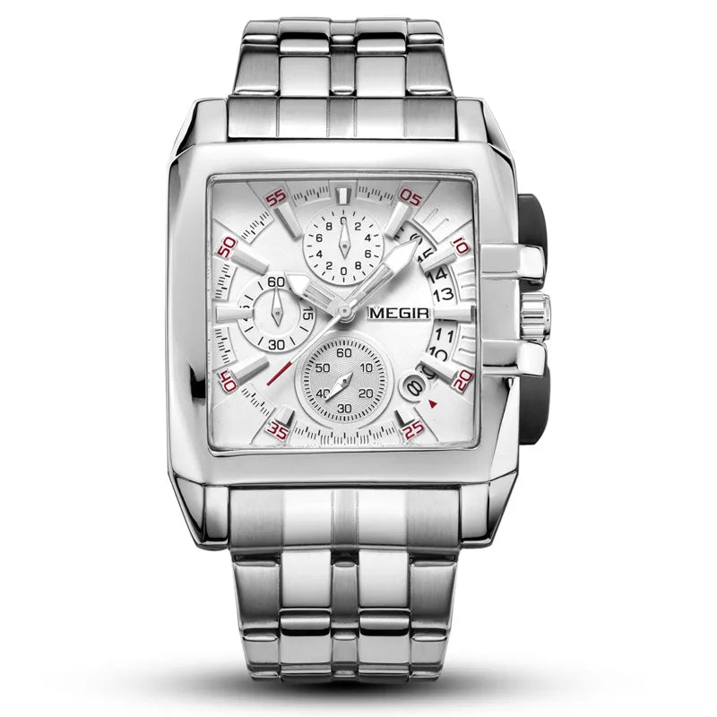 A generation of explosions MEGIR steel band men's watch sports outdoor men's watch square watch
