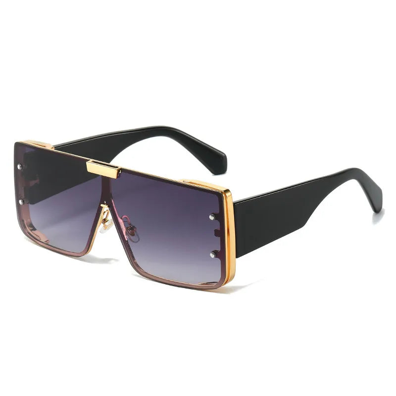elegant basic solid color pc square full frame men's sunglasses