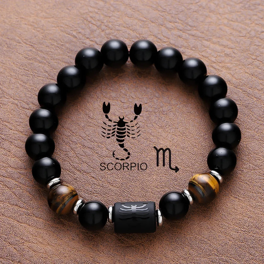 Vintage Style Simple Style Constellation Titanium Steel Plating Unisex Bracelets Men Beaded Bracelets