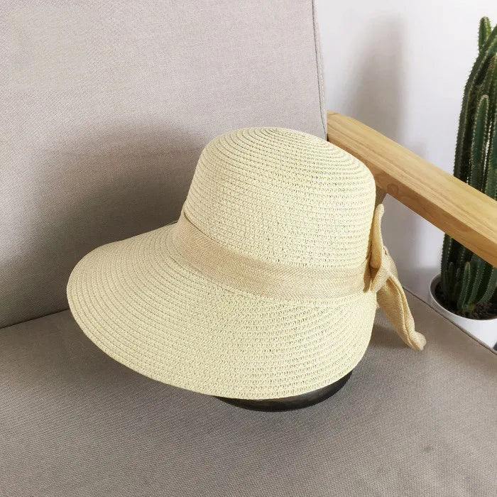 Women's Retro Solid Color Big Eaves Straw Hat