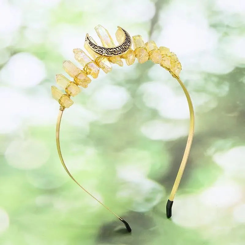 Handmade Pastoral Women's Solid Color Gem Hair Band