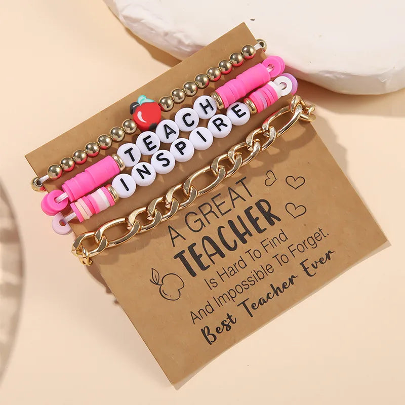 Casual Simple Style Letter Heart Shape CCB soft clay Wholesale Bracelets