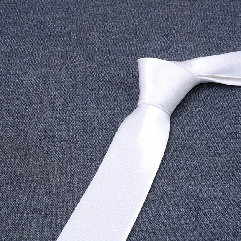 formal solid color polyester satin unisex tie