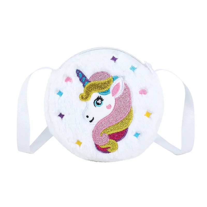 New Shoulder Bag Children's Cute Coin Purse Kindergarten Girls Crossbody Bag Winter Cartoon Plush Unique