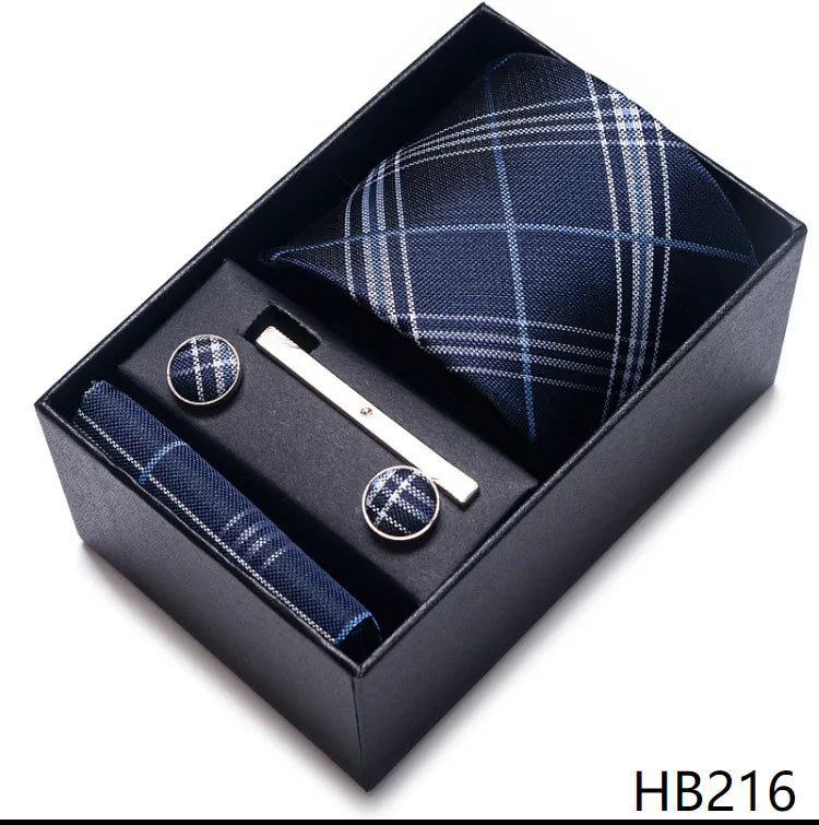 simple style geometric solid color polyester yarn men's cufflinks lavalier tie