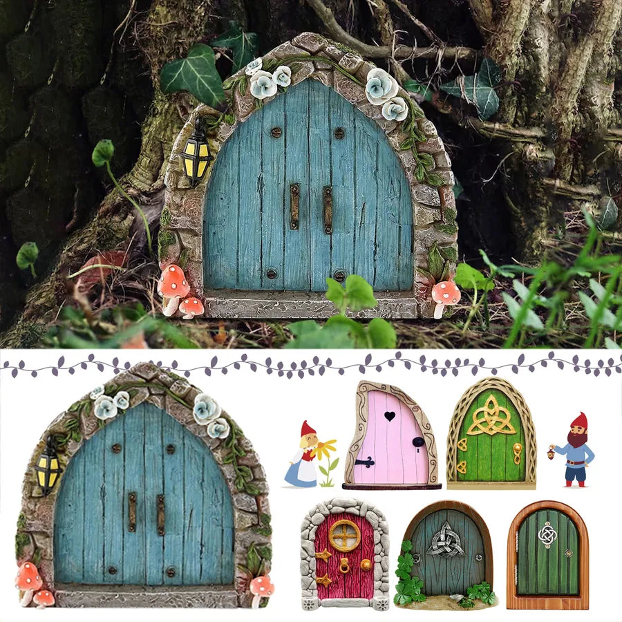 elf fairy door courtyard wooden tree decoration garden crafts