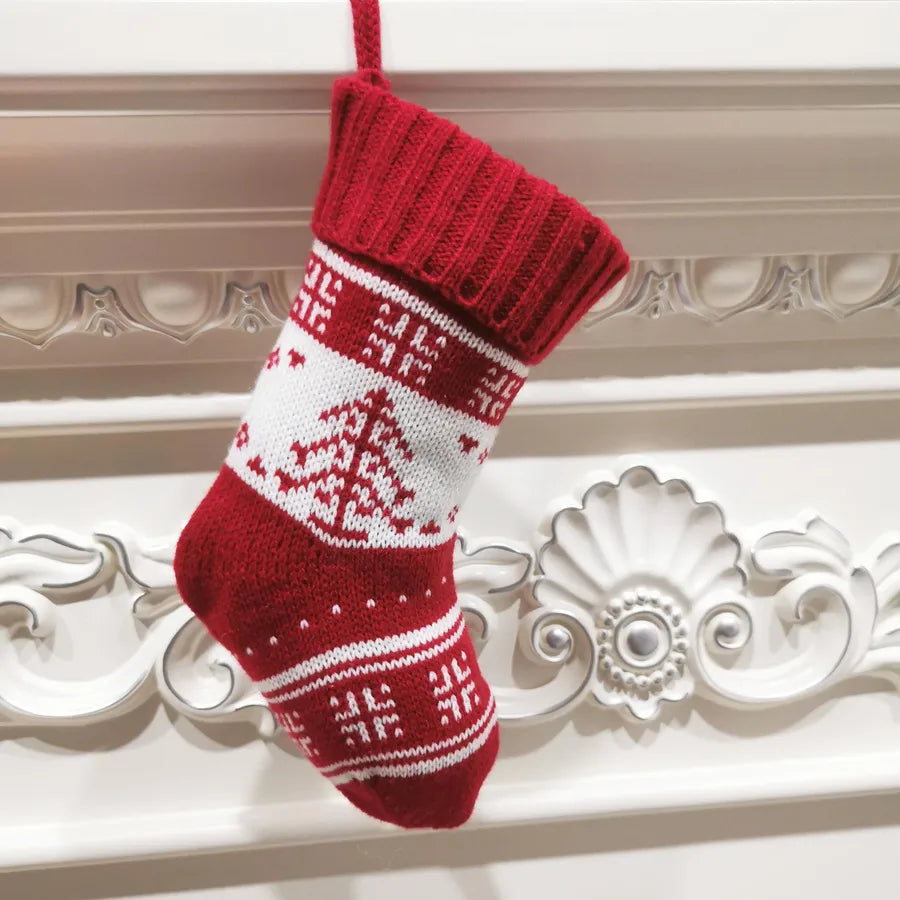 Christmas Basic Retro Classic Style Christmas Tree Elk Polyester Indoor Party Festival Christmas socks