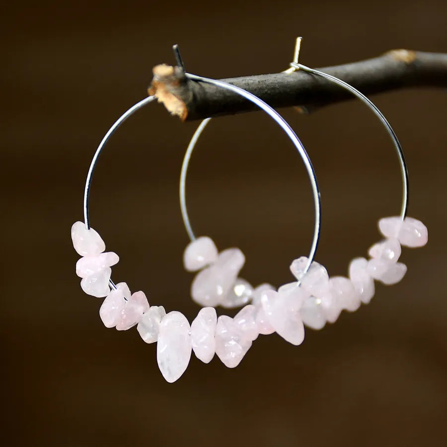 1 Pair Elegant Lady Vacation Geometric Beaded natural stone Earrings