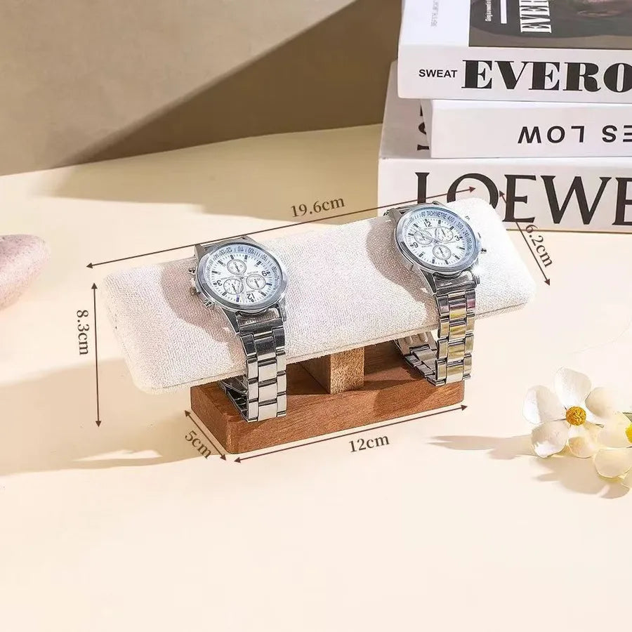 Modern Minimalist Walnut Wooden Bracelet Watch Display Stand Jewelry Storage Organizer Chain Link Accessory Showcase Holder