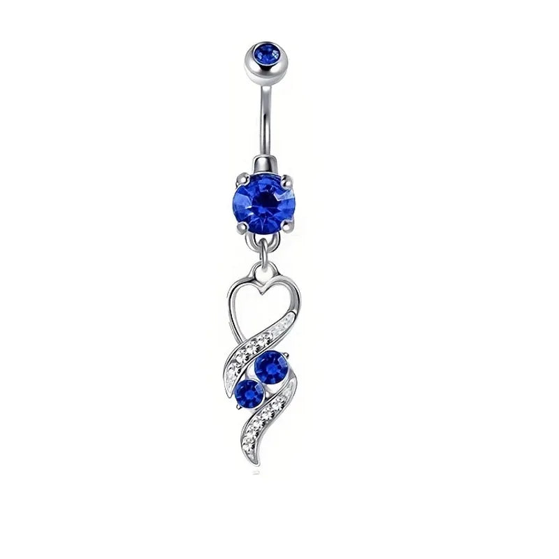 1 Piece Belly Rings Simple Style Color Block 304 Stainless Steel Inlay Zircon