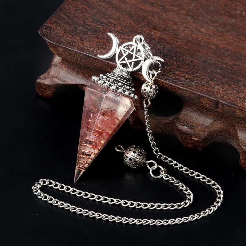 classic style color block semi-precious stone patchwork pendant necklace