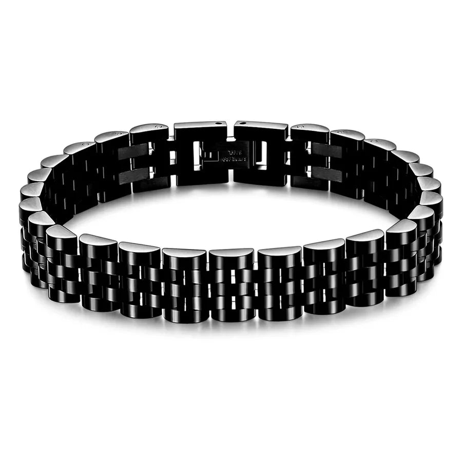 simple style solid color titanium steel plating unisex bracelets
