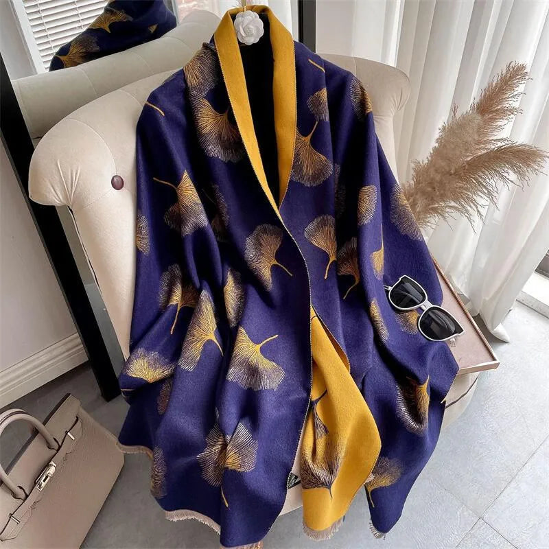 Women's Sweet Color Block Imitation cashmere Polyester Scarf