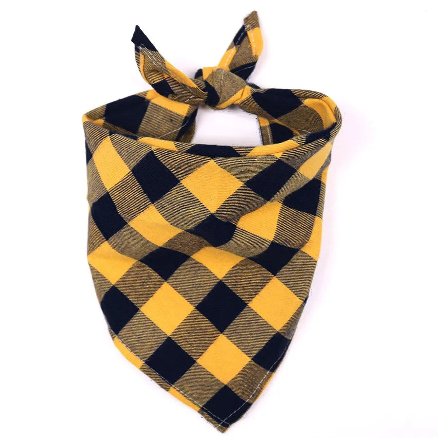 retro cotton christmas lattice pet saliva towel