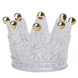 fashion geometric necklace ring storage dish glass relief candlestick crown gold small ornaments