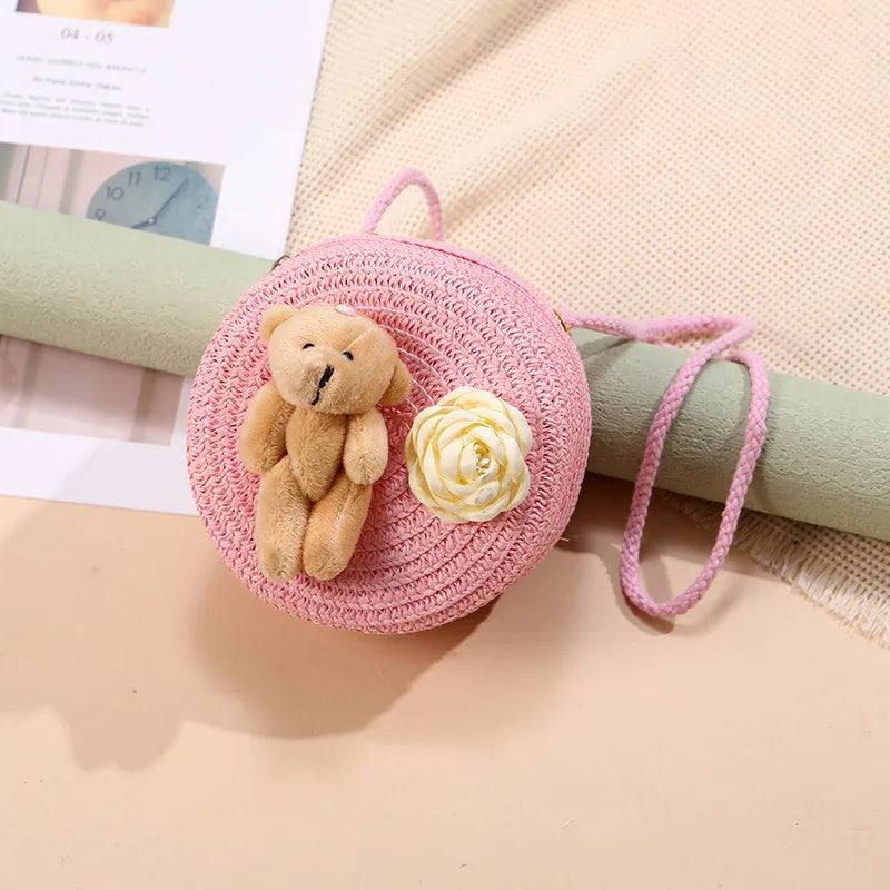 Straw Island Beach Woven Bag Women  New Popular Bag Seaside Straw Bag Cute Kid's Messenger Bag