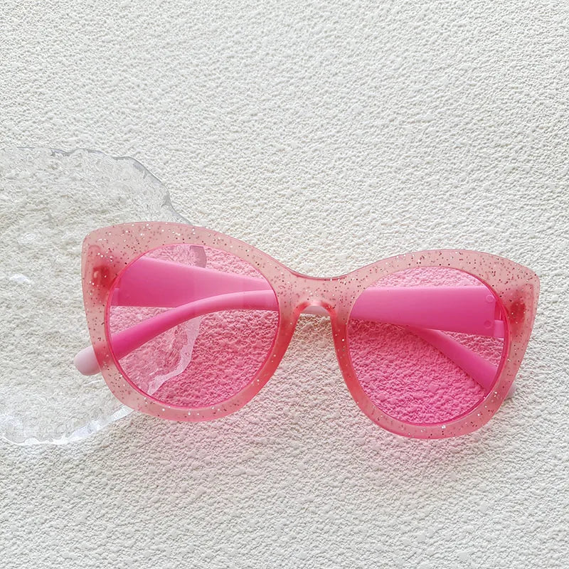 Casual Cute Color Block Pc Resin Special-Shaped Mirror Full Frame Kids Sunglasses