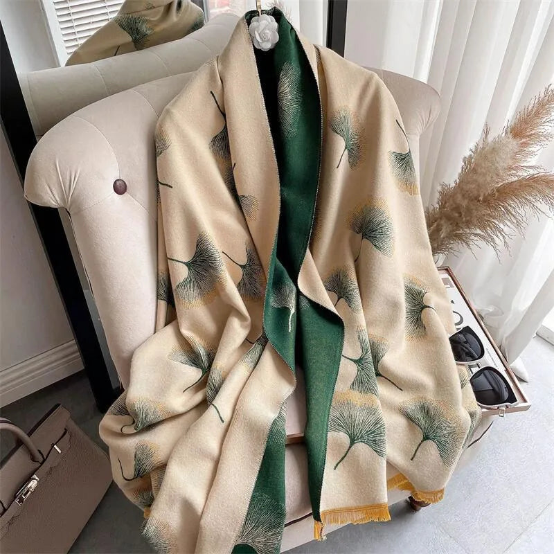 Women's Sweet Color Block Imitation cashmere Polyester Scarf