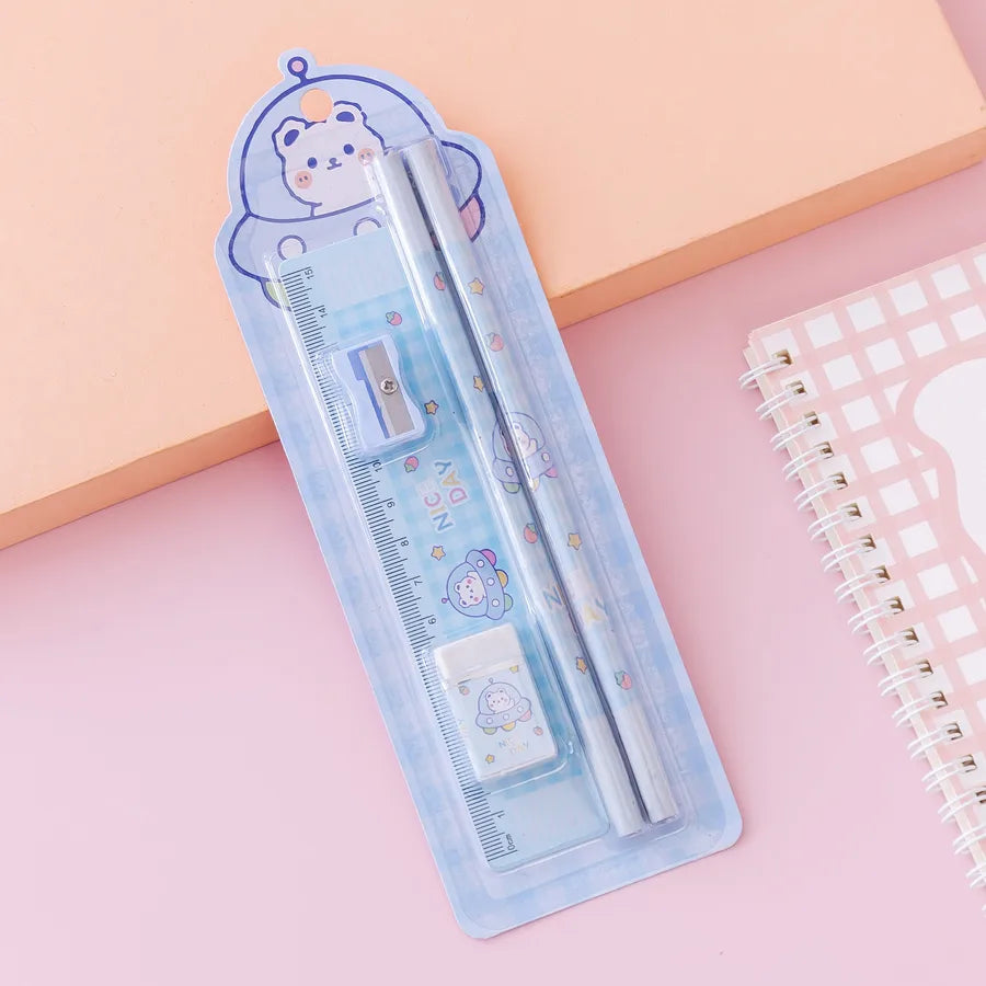 1 set bear class learning plastic wood cute pencil