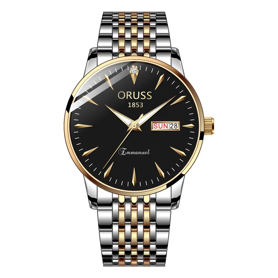business geometric double side snaps quartz men's watches