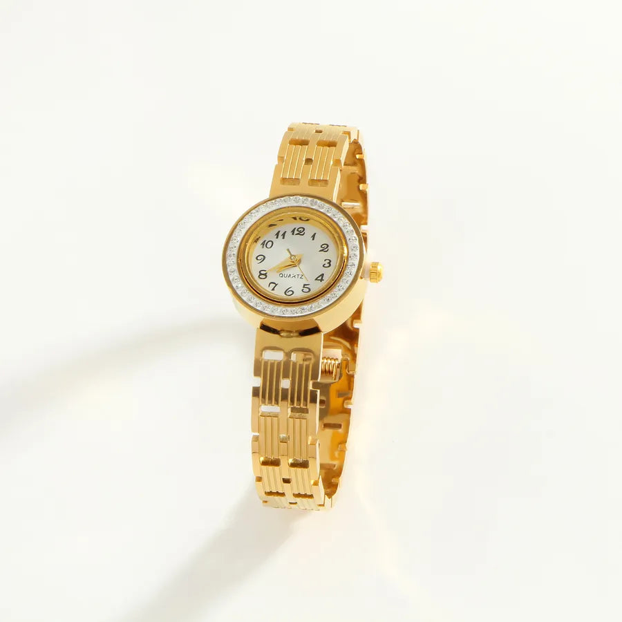 Elegant Luxurious Streetwear Geometric Round Quartz Women's Watches