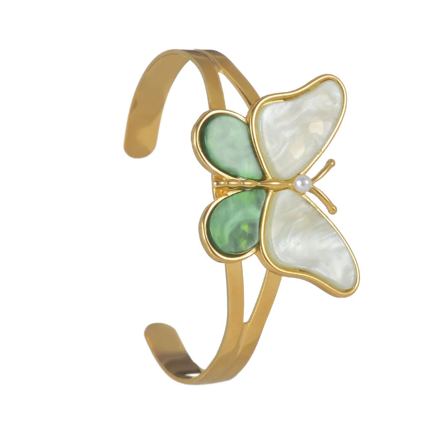 Cute Sweet Butterfly 304 Stainless Steel Bangle In Bulk