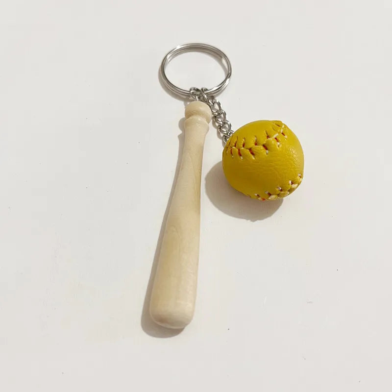 simple style sports ball pu leather metal unisex bag pendant keychain