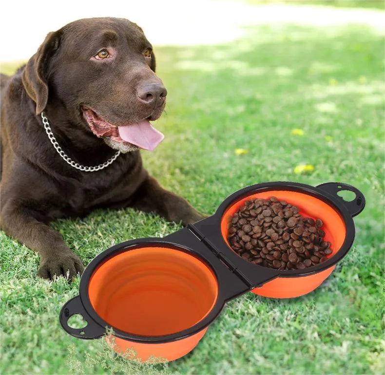 simple style silica gel color block pet tableware