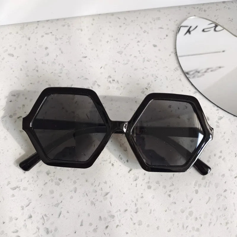 Simple Style Cool Style Solid Color UV400 Protection Resin Special-Shaped Mirror Full Frame Kids Sunglasses