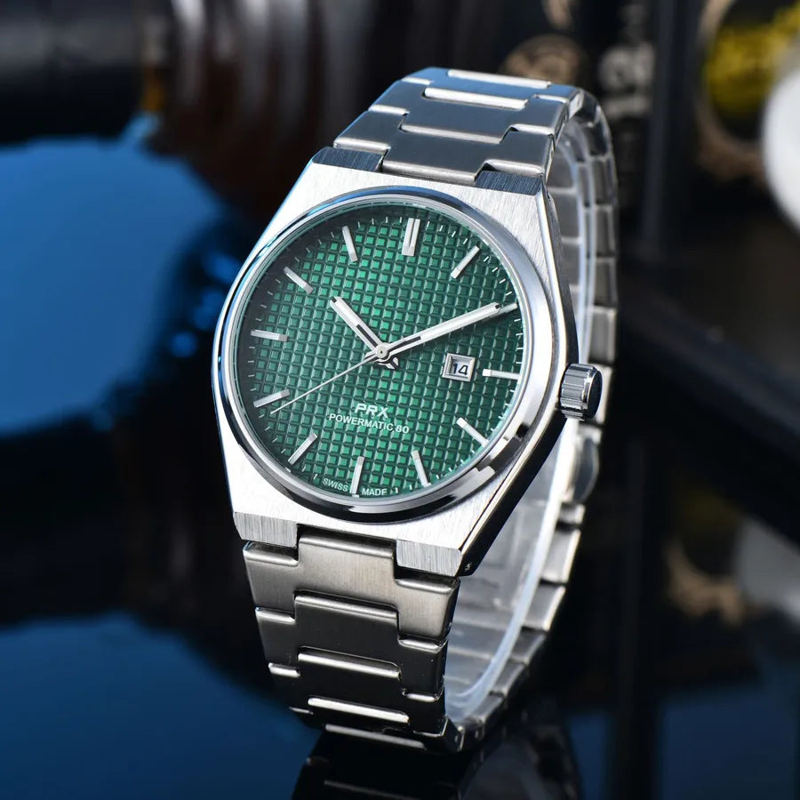 Business Classic Style Color Block Solid Color Horseshoe Buckle Quartz Men's Watches
