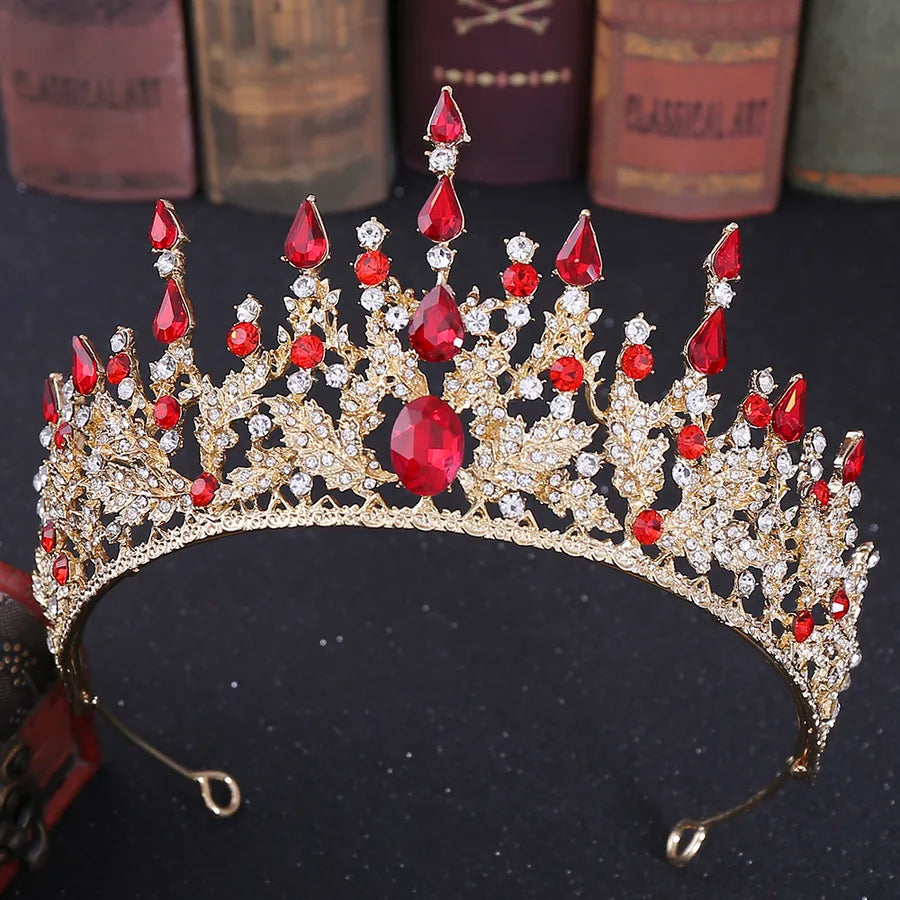elegant oval crown alloy rhinestone inlay artificial crystal crown 1 piece