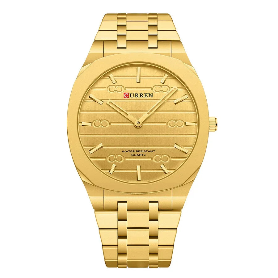 Business Streetwear Color Block Single Folding Buckle Quartz Watch Men's Watches