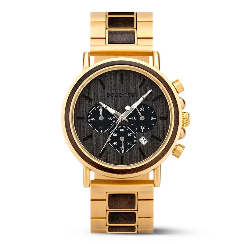 Business Color Block Double Side Snaps Electronic Men's Watches