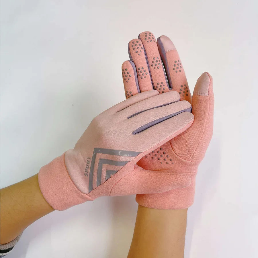 Warm gloves women's winter plus velvet padded suede autumn and winter cold-proof touch screen new cycling ski riding gloves