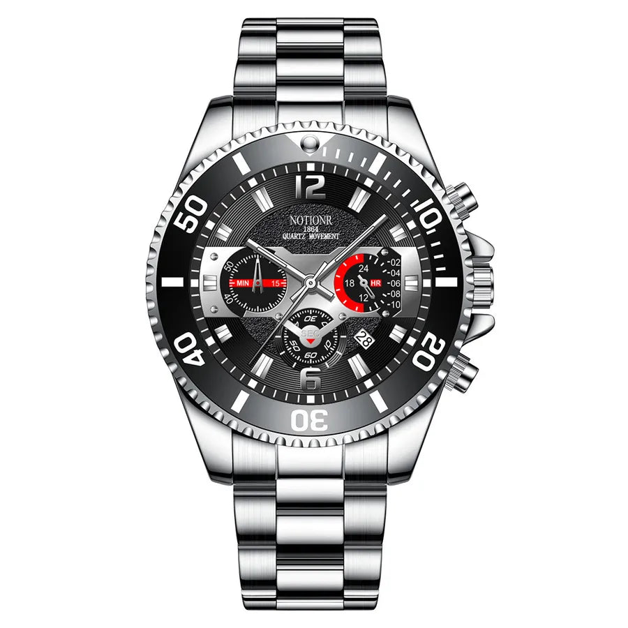 business color block single folding buckle quartz men's watches
