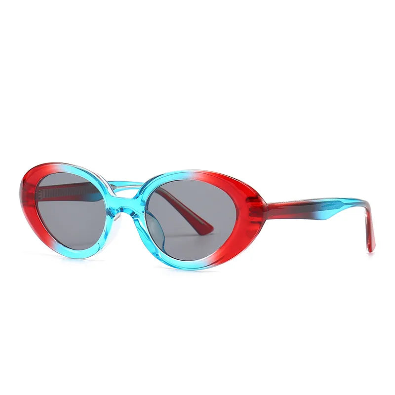 vacation color block ac oval frame full frame men's sunglasses