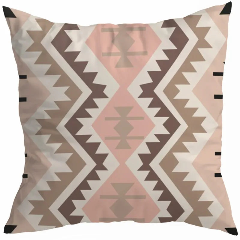 vacation sweet geometric stripe solid color linen fibre peach skin pillow cases