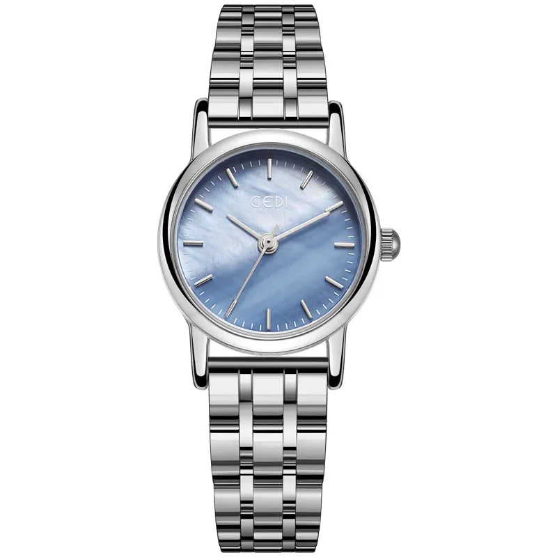 basic solid color buckle quartz women's watches