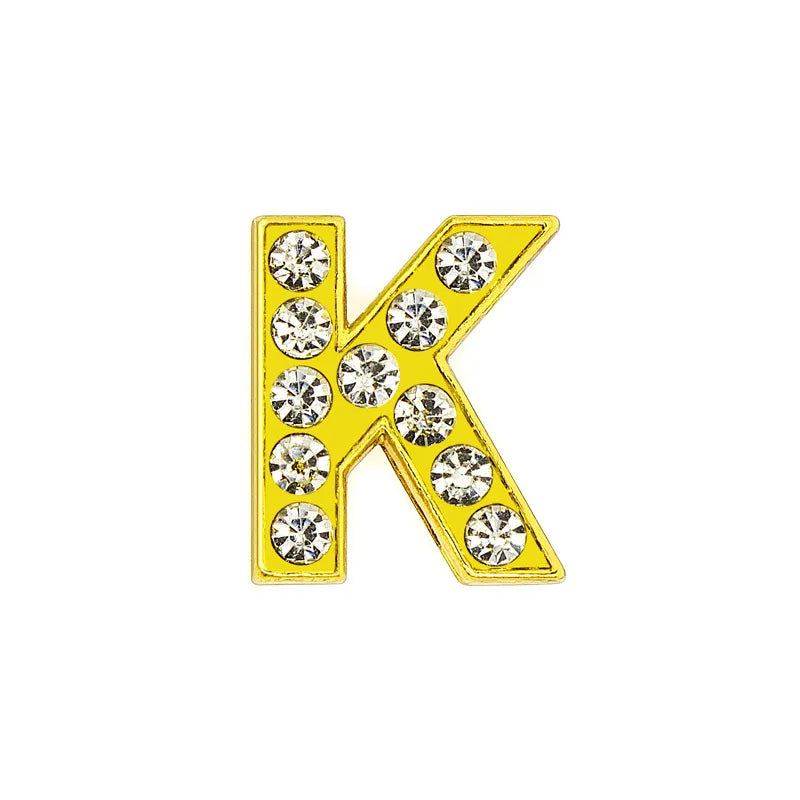 1 Piece 12mm Hole 6~9.9mm Alloy Rhinestones Letter DIY Ornament Accessories Beads