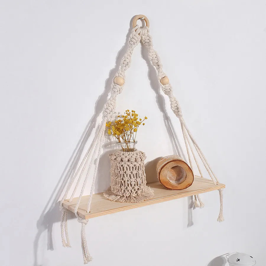 pastoral solid color wood pendant