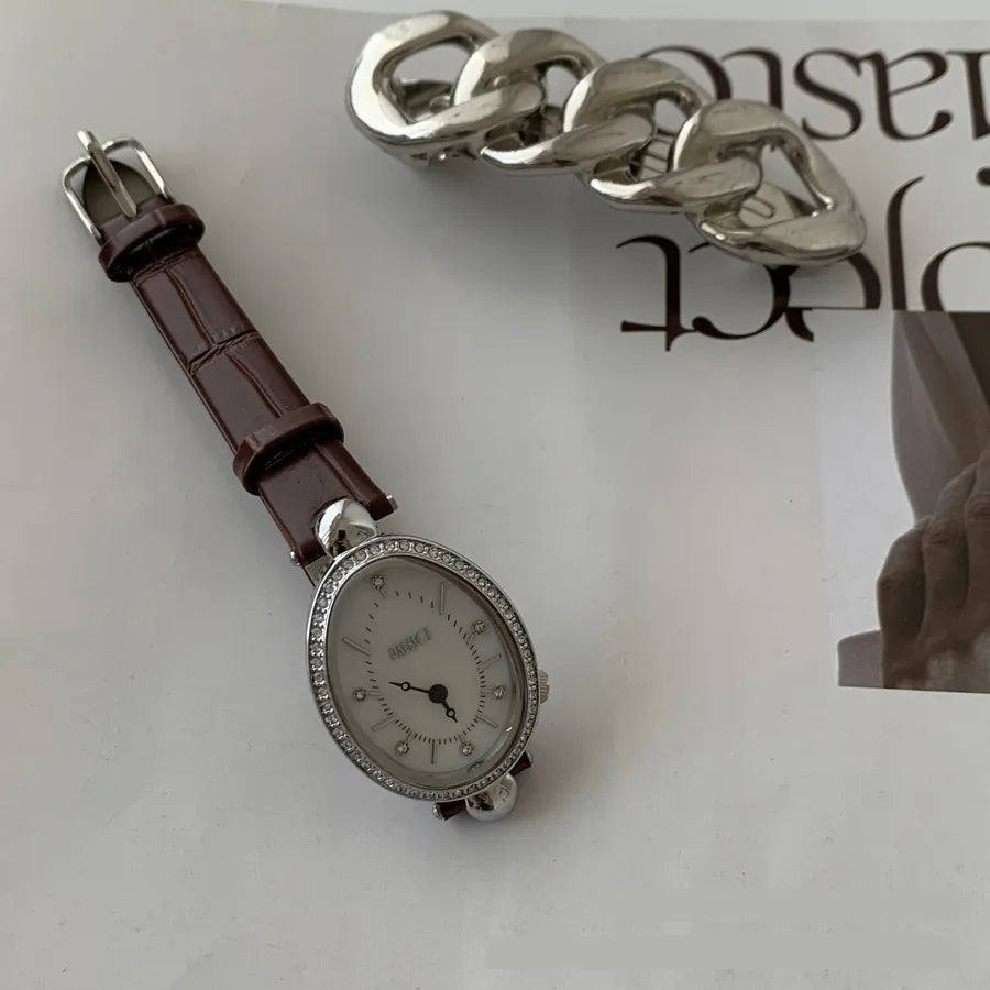 Casual Business Simple Style Oval Buckle Quartz Watch