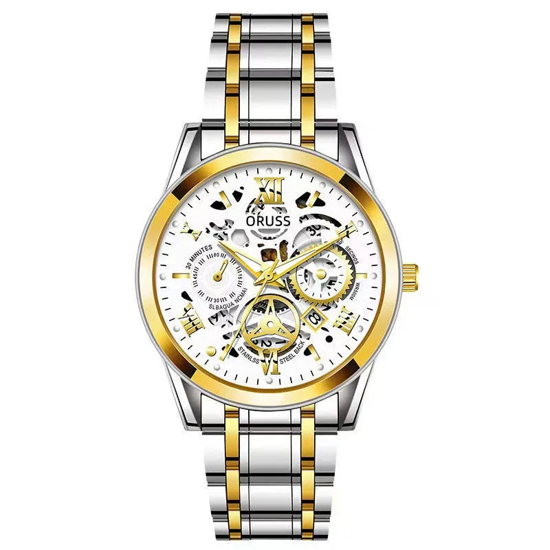 business solid color single folding buckle quartz men's watches
