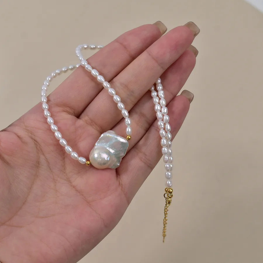 Original Design Natural Freshwater Mermaid Tail Pearl Necklace Women's Baroque Irregular Shape Bestselling Choker Necklace