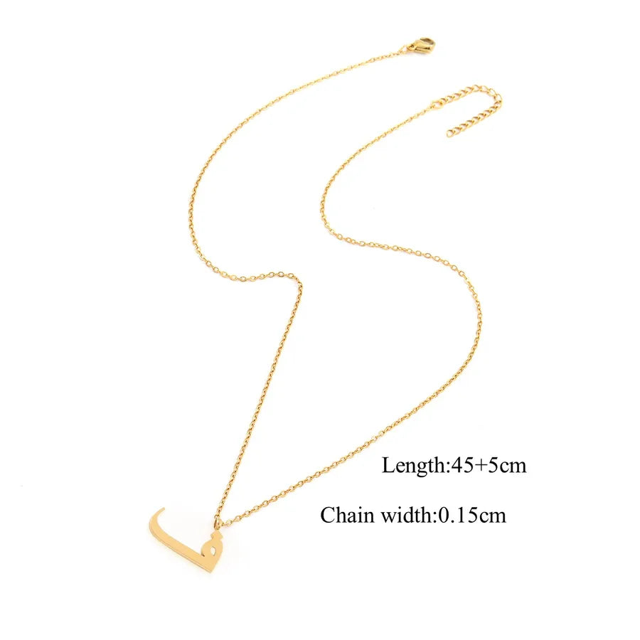 Wholesale Jewelry Casual Simple Style Arabic Letters 201 Stainless Steel 304 Stainless Steel cable chain Pendant Necklace
