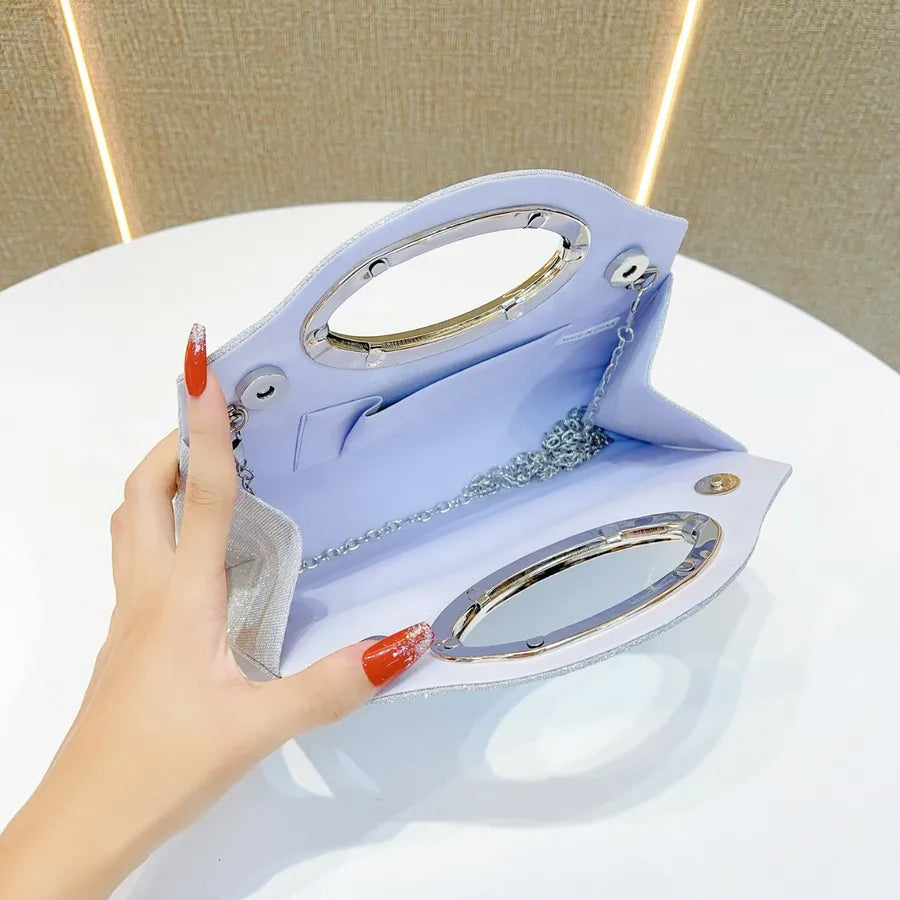 Romantic Wedding Evening Bag New Style Pleated Handbag Shell Shape Polyester Single Shoulder Strap Dinner Crossbody Bag